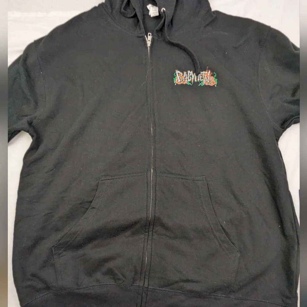Babymetal Band Merch Skull Graphic Front Zip Black Hoodie XL